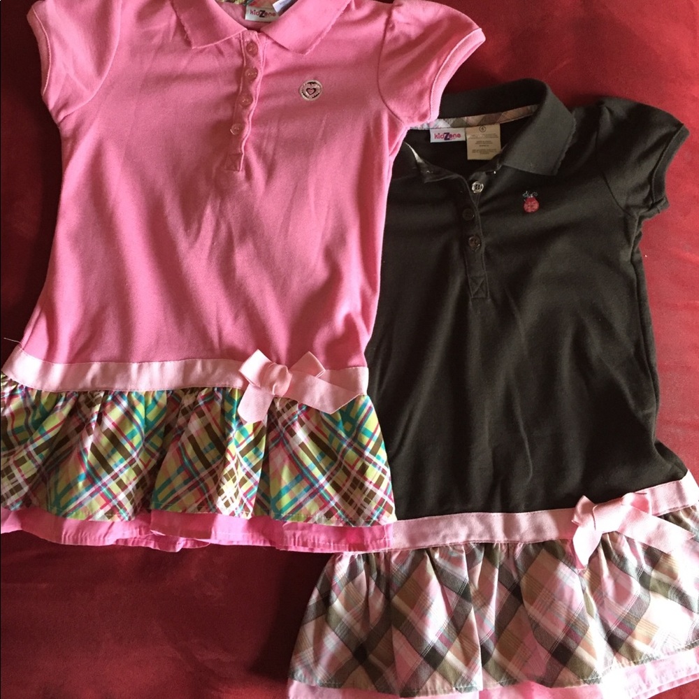 TWO girls plaid dresses